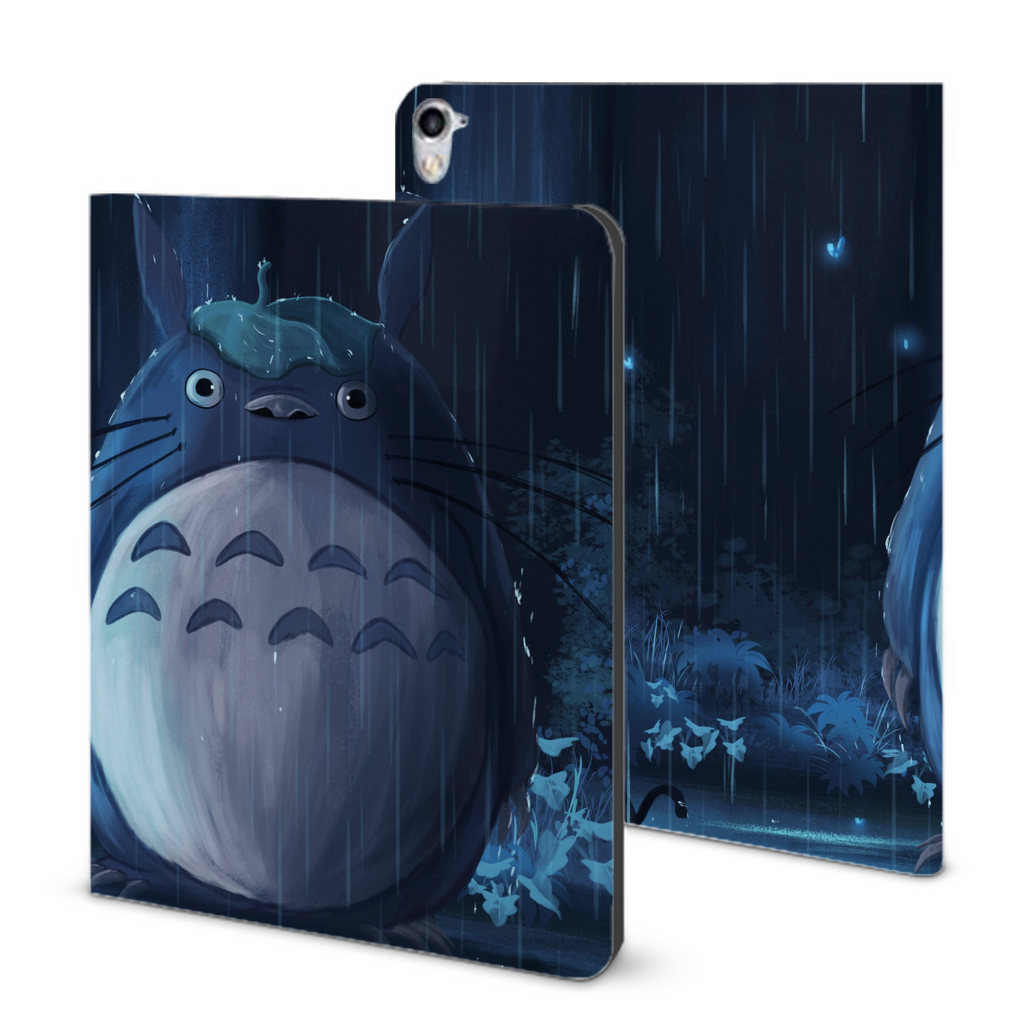 （画像用） となりのトトロ 草壁メイ 草壁サツキ My Neighbor Totoro Satsuki Kusakabe Mei Kusakabe IPad ケース ブック型 PUレザー TPU 耐衝撃 軽量 薄型 ペン収納なし 全面保護 IPad 各モデル対応